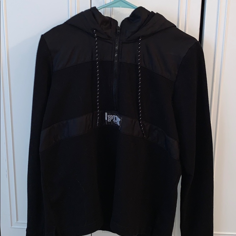 PINK Hooded Quarter Zip